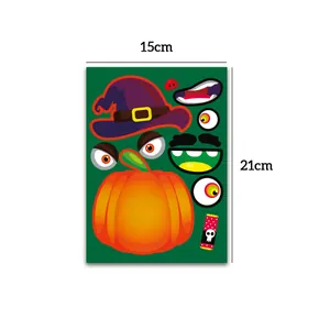 DIY Halloween pumpkin stickers for kids party decorations measuring 15cm x 21cm