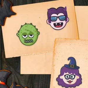 Lot d'autocollants d'Halloween pour enfants avec dessins de Frankenstein et vampire