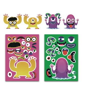 DIY Halloween monster stickers set for kids creative face making crafts and party fun