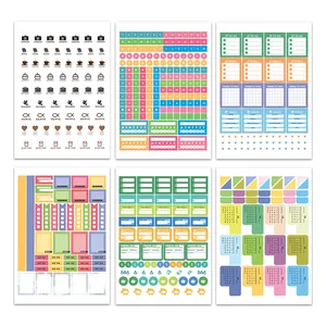 Detailansicht der 6-seitigen Planer-Sticker-Sets mit Zielen, Icons und farbigen Etiketten