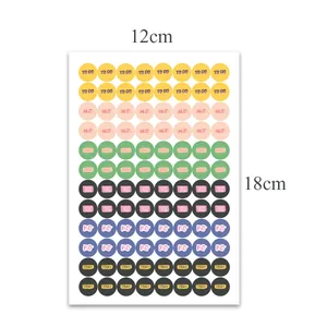 Λεπτομερής προβολή φύλλου 12x18cm με 96 πολύχρωμα αυτοκόλλητα Morandi για ημερολόγια