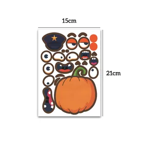 Autocollants de citrouille d'Halloween DIY pour enfants, loisirs créatifs 15x21cm