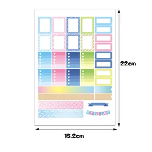 Bunte Planer-Sticker-Set mit Kalender-Labels und floralen Dekobändern für Tagebücher