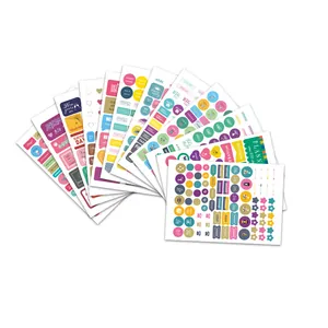 Buntes 12-Blatt Planer-Sticker-Set mit Monats-, Wochen- und Zielverfolgung-Designs