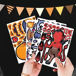 Σετ αυτοκόλλητα Halloween DIY κολοκύθα και τέρας για παιδική δημιουργική διακόσμηση