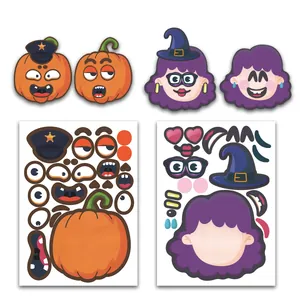 Détails des autocollants citrouille Halloween DIY avec pièces et modèles finis
