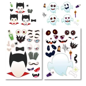 Set di adesivi di Halloween per bambini con temi di vampiri e fantasmi per gioco creativo
