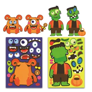 Halloween DIY Puzzle Aufkleber für Kinder mit Cartoon Monster und Frankenstein Figuren