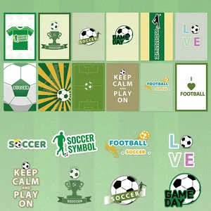 Lot de cartes déco football avec motifs de trophée et stade pour décoration murale
