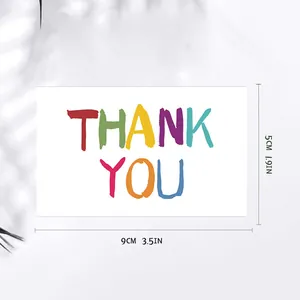 50-pack white minimalist Thank You cards with colorful lettering for gift packaging
