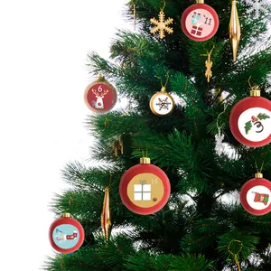 Christmas countdown ball set with red and gold ornaments featuring numbered date stickers
