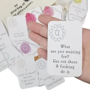 Cartes d'affirmation drôles avec sac en coton pour motivation quotidienne et cadeaux