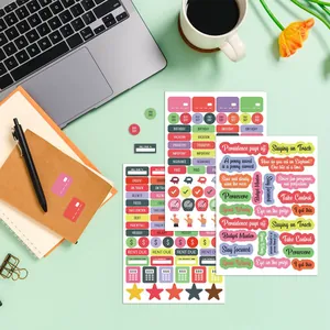 Autocollants de budget colorés pour la décoration d'agenda DIY et marquage quotidien