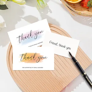 Biglietti di ringraziamento bianchi minimalisti per confezioni regalo set da 50 pezzi
