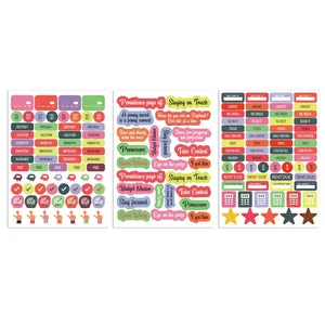 Détails d'autocollants colorés pour carnet de budget, parfaits pour le scrapbooking