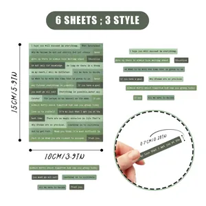Vintage green Small Talk stickers pack for DIY planners featuring 6 sheets of quotes