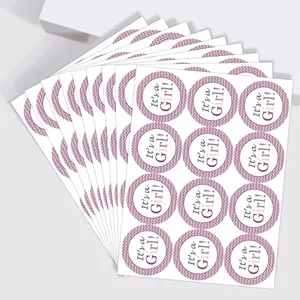 Autocollants roses 'It's a Girl' pour baby shower et étiquettes cadeaux décoratives