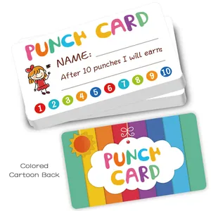 Cartoon Behavioral Reward Punch Cards Coated Paper Incentive Cards For Classroom Teacher Students Behavioral Goal Tracking