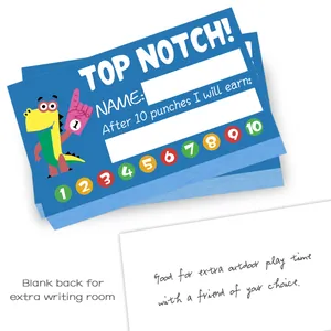 Kids Incentive Reward Punch Cards For Teachers Students School Classroom Behavioral Management Both Sides Copperplate Paper Cartoon Animal Robot Theme