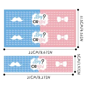 Gender Reveal Party fles etiketten Boy or Girl in de maten 22x11,5cm en 21x5cm set