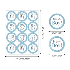 Autocollants It's a Boy pour baby shower, étiquettes rondes de 4 cm pour sceaux cadeaux