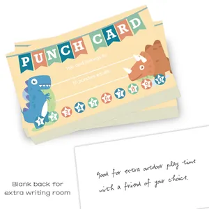 50-pack dinosaur reward punch cards for classroom teachers and home school incentives