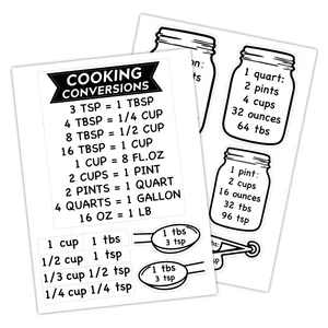 Kitchen Measurement Conversion Chart PVC Vinyl Waterproof Reference Decals For Cooking Baking Minimalist Home Wall Stickers
