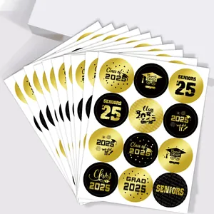 Class Of 2025 Graduation Round Adhesive Stickers Congrats Grad Seniors 2025 Gift Label Seal For Graduation Party Favors Decor