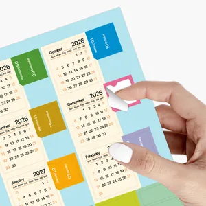 Etichette adesive colorate mensili 2026-2027 per agende e divisori di cataloghi