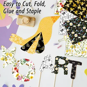 Floral scrapbooking cardstock set featuring bees and daisies for creative DIY paper crafts