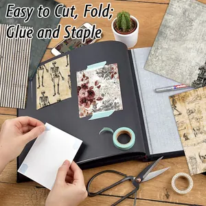Vintage scrapbooking paper set with retro anatomical and floral designs for DIY crafts