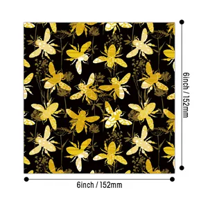 Vintage bee and botanical pattern decorative scrapbooking paper set, 6x6 inch size