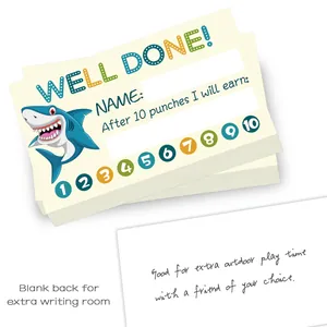 50-pack shark reward punch cards for classroom and home behavior tracking rewards