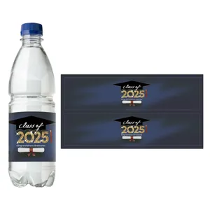 Detalle de etiquetas para botellas de agua Clase de 2025 para fiestas de graduación