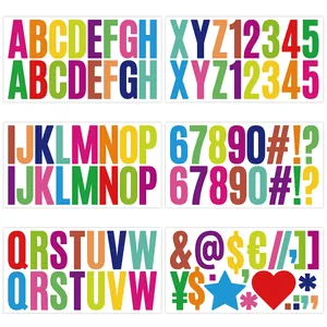 6 sheets of colorful alphabet and number stickers for DIY water bottle and journal decor