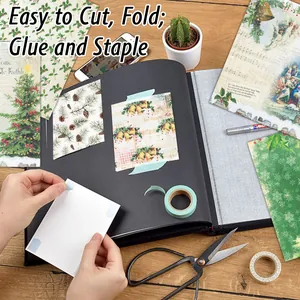 Papel decorativo de Navidad vintage con patrones retro y letras musicales para manualidades