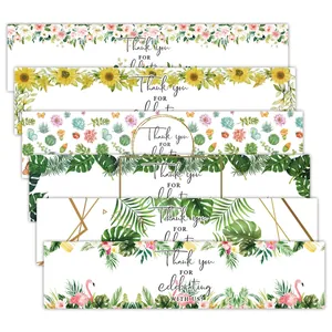 Pegatinas florales para botellas con texto de agradecimiento para bodas y fiestas