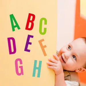 Colorful alphabet stickers A-H for kids DIY home decor and early education crafts