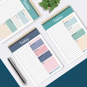 Planner to-do list con rilegatura a spirale e 52 fogli fronte-retro in tre colori