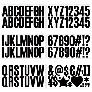 Waterproof black alphabet and number stickers set for DIY crafts and home decoration