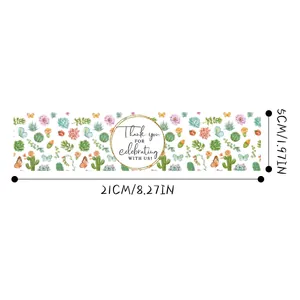 Etiquetas florales para botellas de agua con sello dorado para decoración de bodas y fiestas
