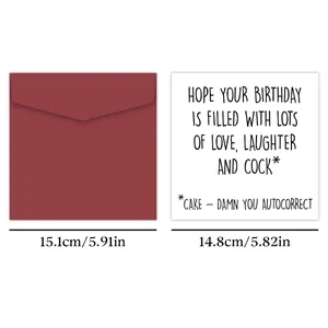 Lustige quadratische Geburtstagskarte mit Umschlag und minimalistischem Design