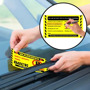 50-pack yellow warning parking violation cards for windshield with checkable reasons