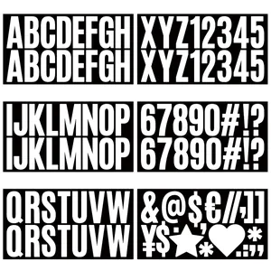 6 sheets of waterproof black alphabet and number stickers for DIY water bottle decoration