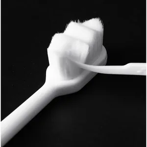 Extra soft micro-nano toothbrush with dense white bristles for sensitive gum protection