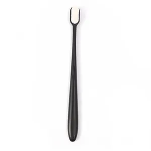 Extra soft nanometer manual toothbrush with high density bristles and matte black handle