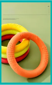 Detail showing non-slip texture and durable TPR foam material of the pet pull ring toy