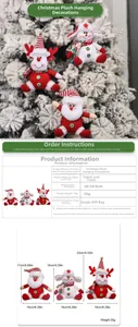 Dimensioni dettagliate degli ornamenti per bambole di Natale con Babbo Natale e pupazzo