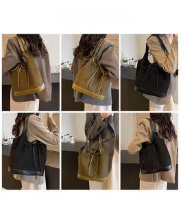 Detailed views of vintage olive green and black tote bags with stylish bow accents