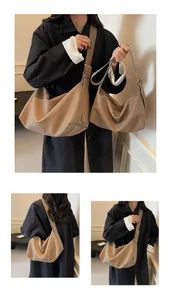 Comparaison de sacs hobo en cuir kaki moyen et grand avec bandoulière large et ajustable